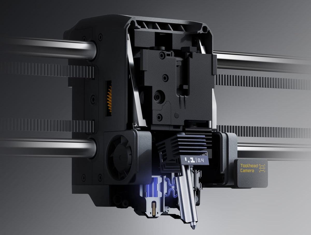 Tool-free nozzle swap.
